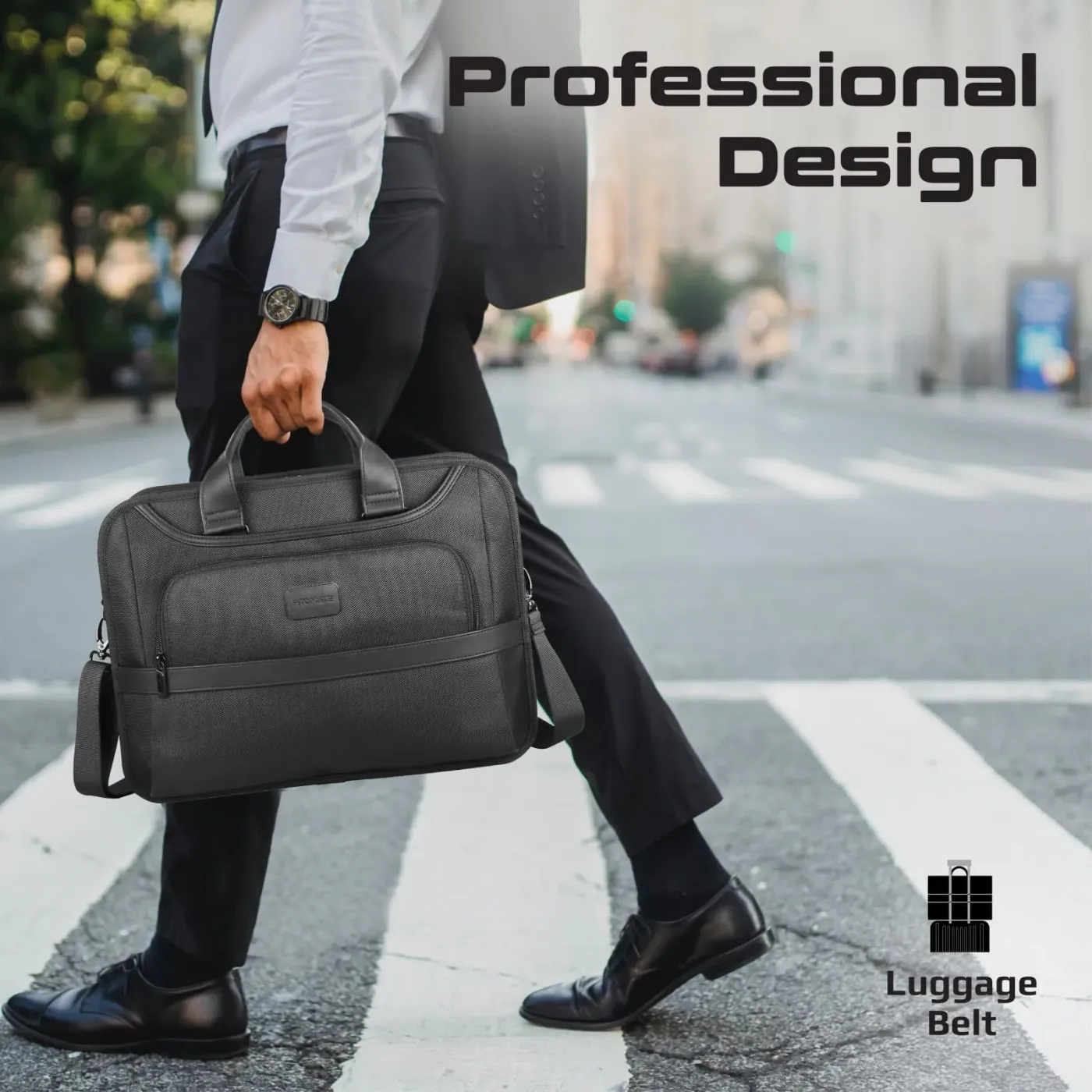 Promate Paramount-MB 15.6-inch laptop messenger bag shown from the front