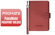 Promate PassMate Passport Holder — Burgundy, Find My + RFID - image 1
