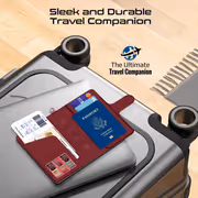 Promate PassMate Passport Holder — Burgundy, Find My + RFID - image 6