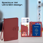 Promate PassMate Passport Holder — Burgundy, Find My + RFID - image 5