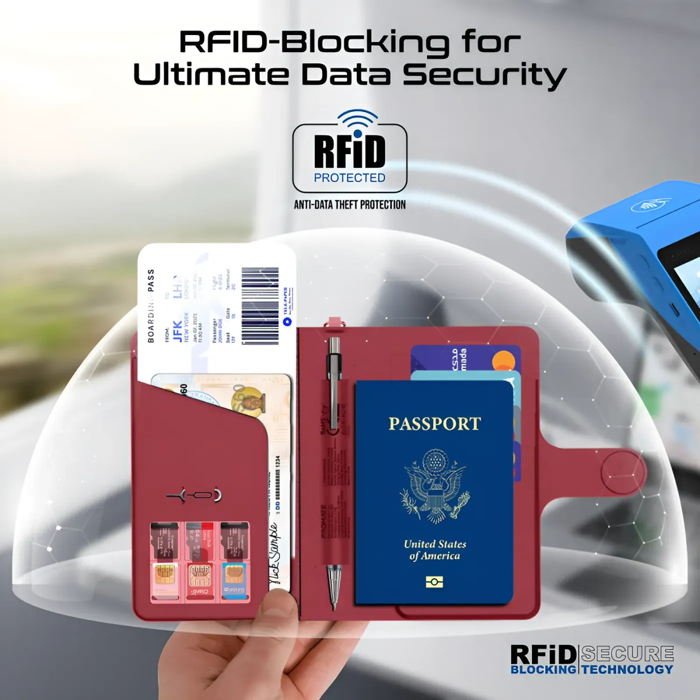 Built-in speaker of the Promate PassMate passport holder