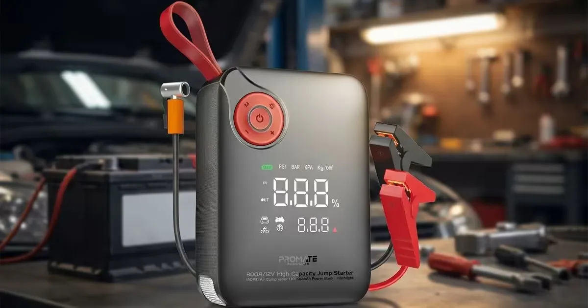 Promate PatrolPack-4 800A Jump Starter with Air Compressor | Evetech