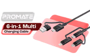 Promate PENTAPOWER.BLACK 6-in-1 Cable — 60W PD Multi Charger - image 1