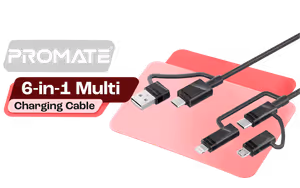 Promate PENTAPOWER.BLACK 6-in-1 Cable — 60W PD Multi Charger - image 1