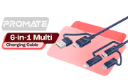 Promate PENTAPOWER.NAVY 6-in-1 Cable — 60W PD Fast Charge - image 1
