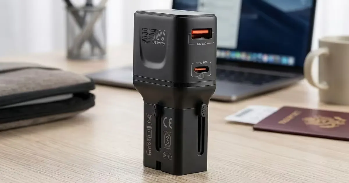 Triplug Promate TRIPLUG-PD35 Travel Adapter PD35W USB-C Fast Charger | Evetech