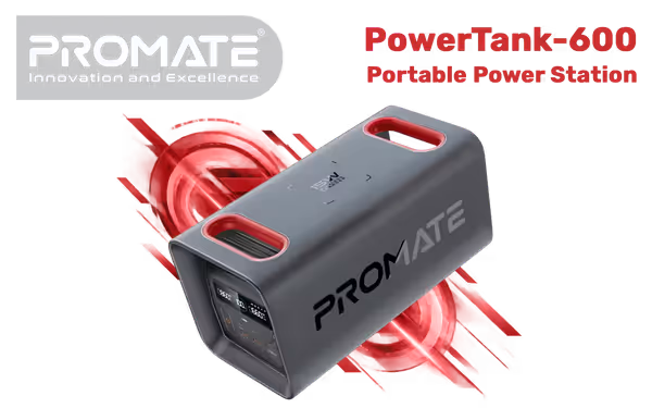 Promate PowerTank-600 600W LiFePO4 Portable Power Station - image 1 Promate PowerTank-600 600W LiFePO4 Portable Power Station - image 1