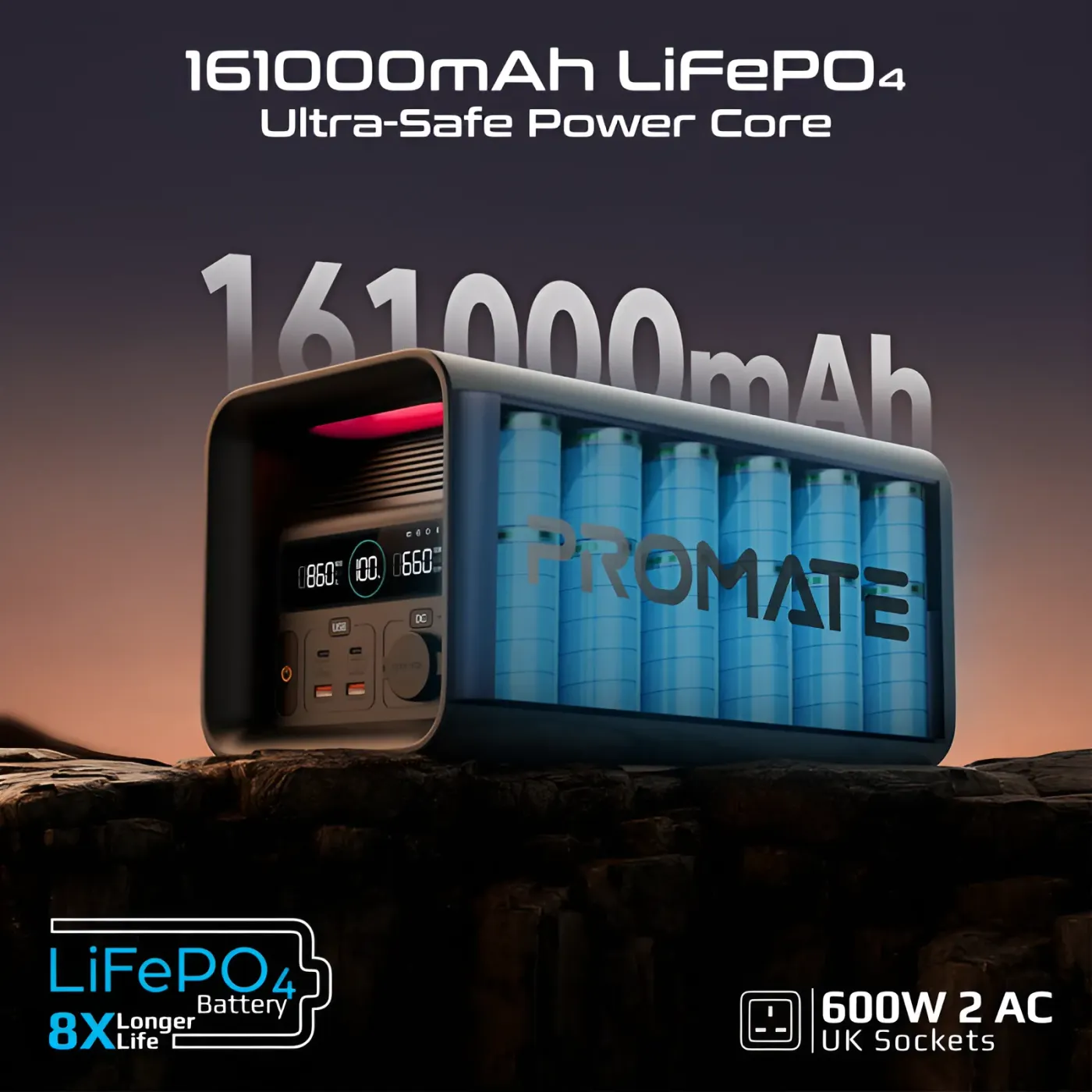 USB-C Power Delivery port on the Promate PowerTank-600 output panel