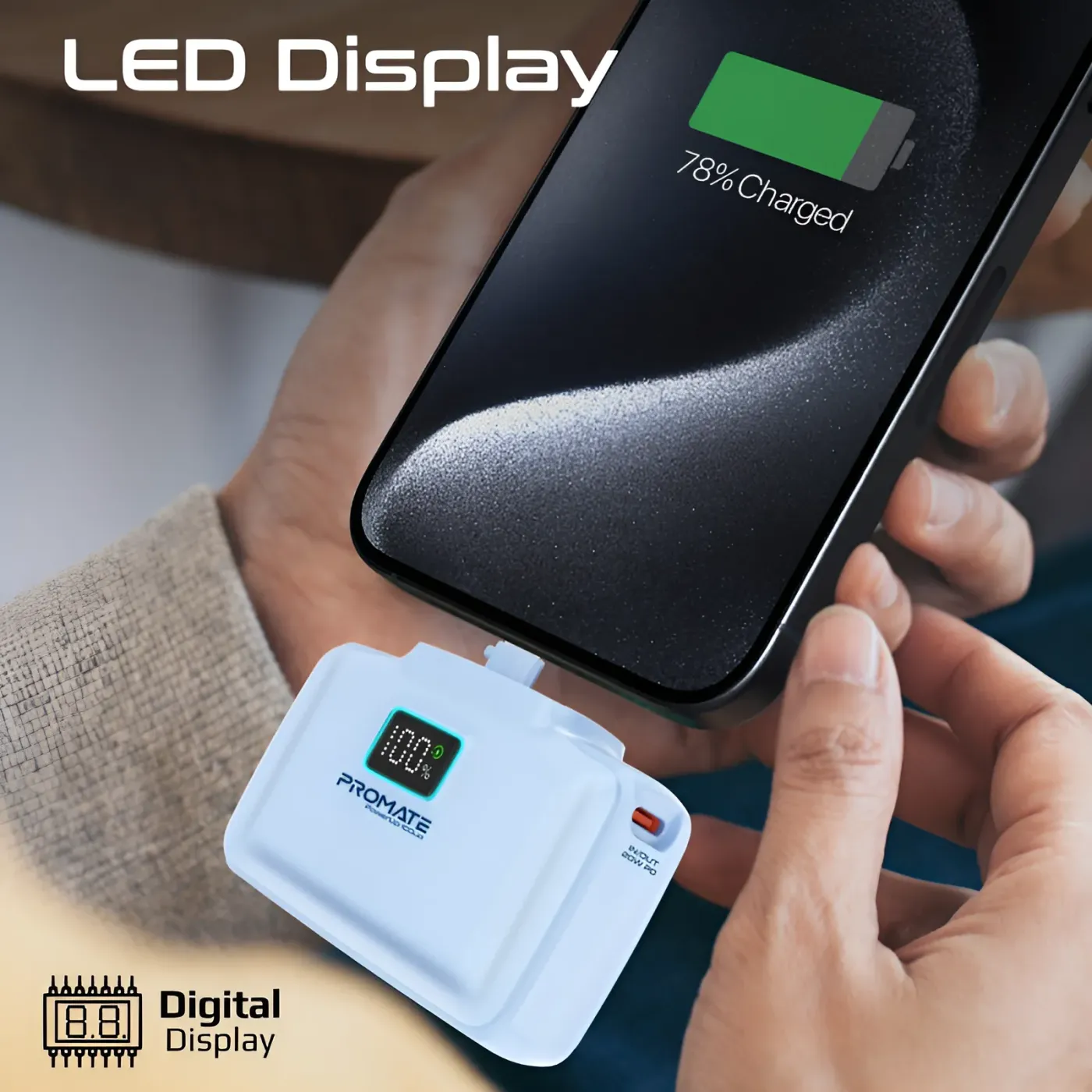 POWERUP-10DUO with both connectors folded flat into the body