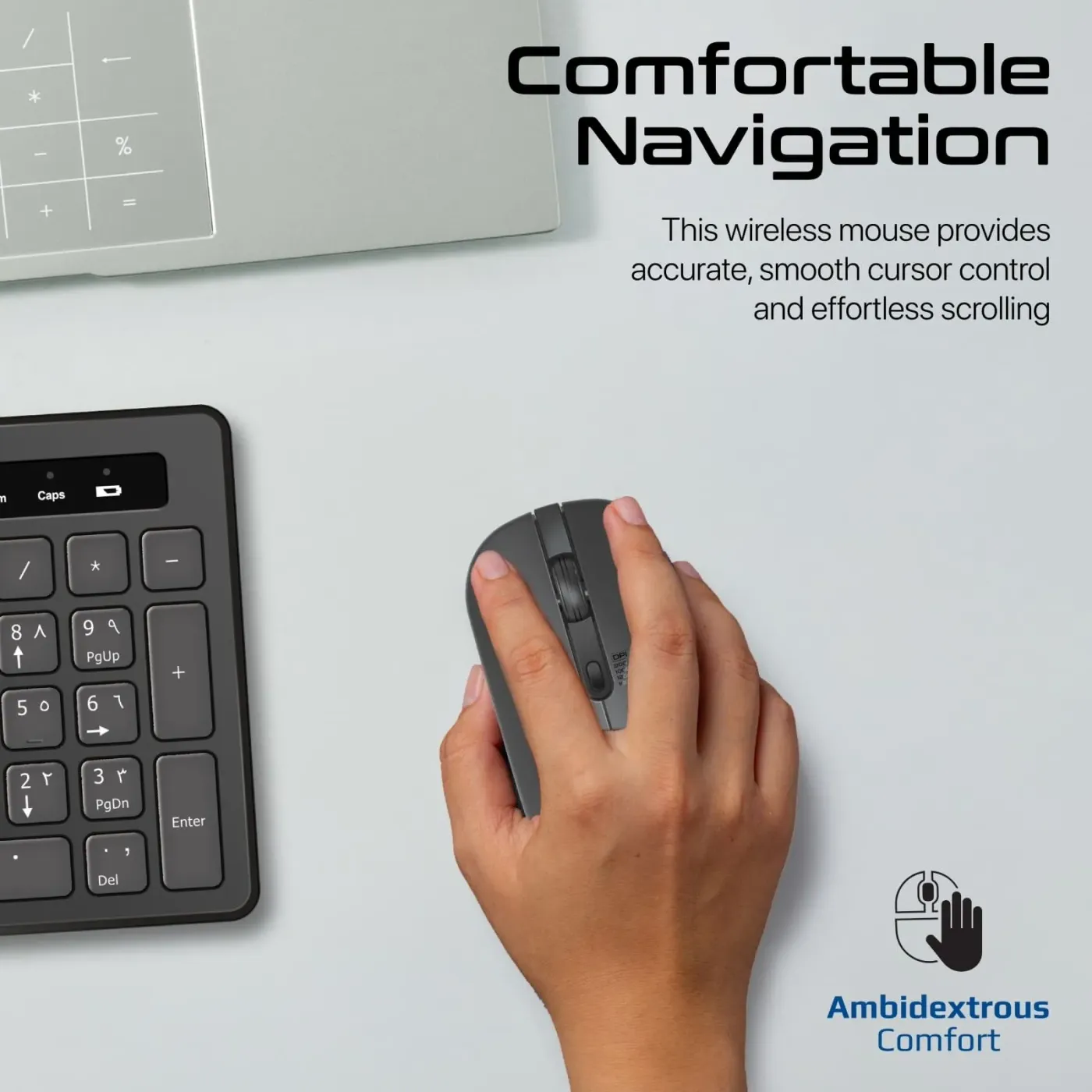 Concave keycaps and angled base of the ProCombo-13 keyboard in close view