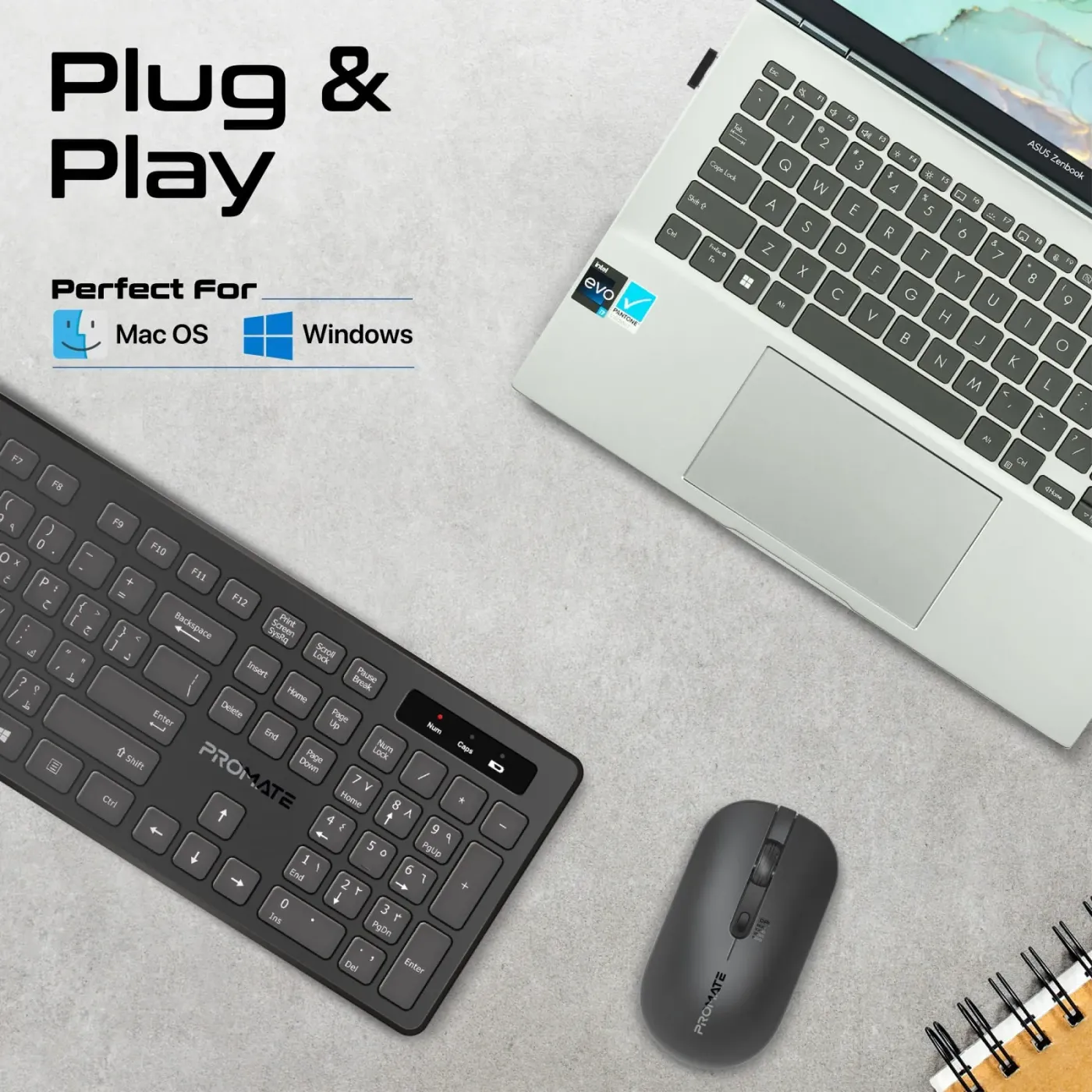 DPI switch on the ProCombo-13 mouse alongside its nano USB receiver