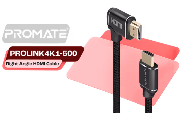 PROMATE PROLINK4K1-500 4K HDMI Cable – Right-Angle, >10.2Gbps - image 1 PROMATE PROLINK4K1-500 4K HDMI Cable – Right-Angle, >10.2Gbps - image 1