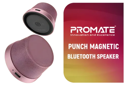 Promate PUNCH Magnetic Bluetooth Speaker Pink Promate PUNCH Magnetic Bluetooth Speaker Pink - Image 1