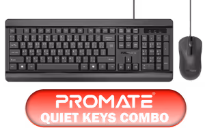 Promate Quiet Keys Wired Keyboard and Mouse Promate Quiet Keys Wired Keyboard and Mouse - Image 1