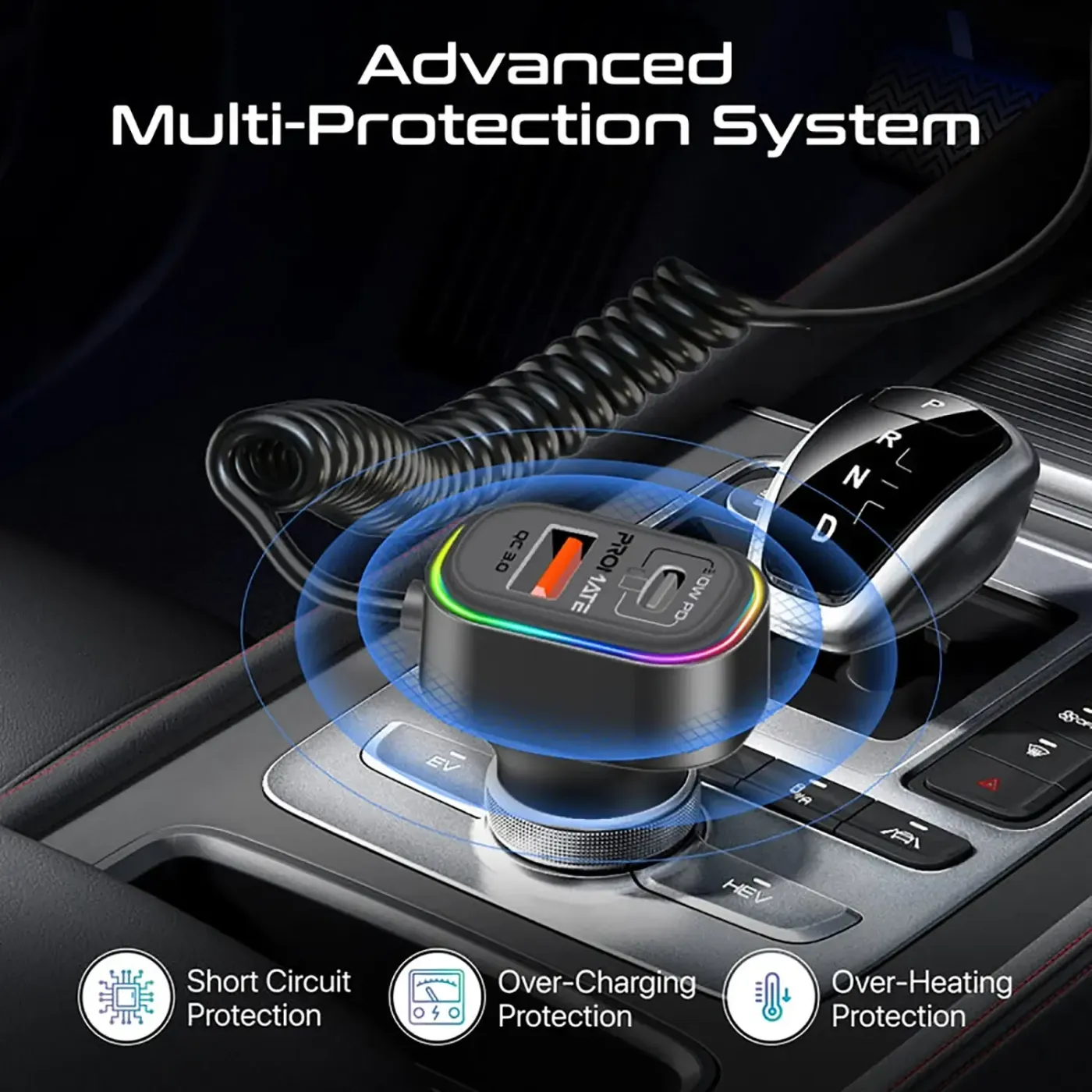 Promate SmarTune-EXT RGB FM transmitter kit for cars