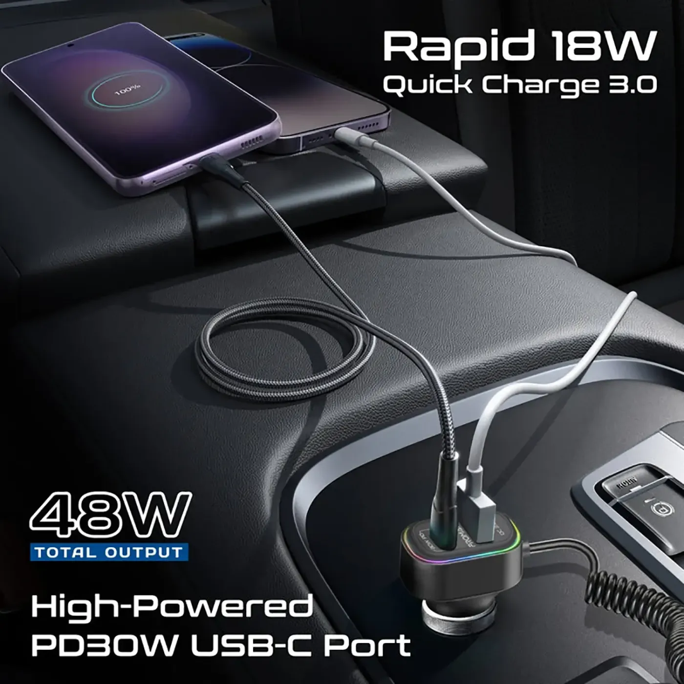 USB-A and USB-C ports on the body of the SmarTune-EXT