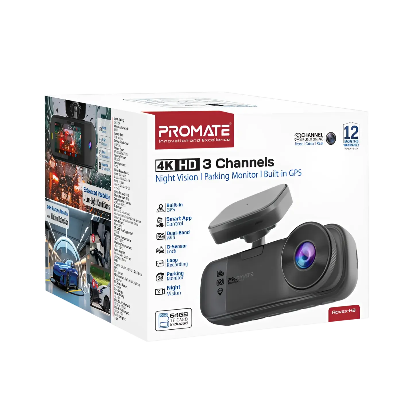 4K UHD front footage captured by the Promate Rovex-H3