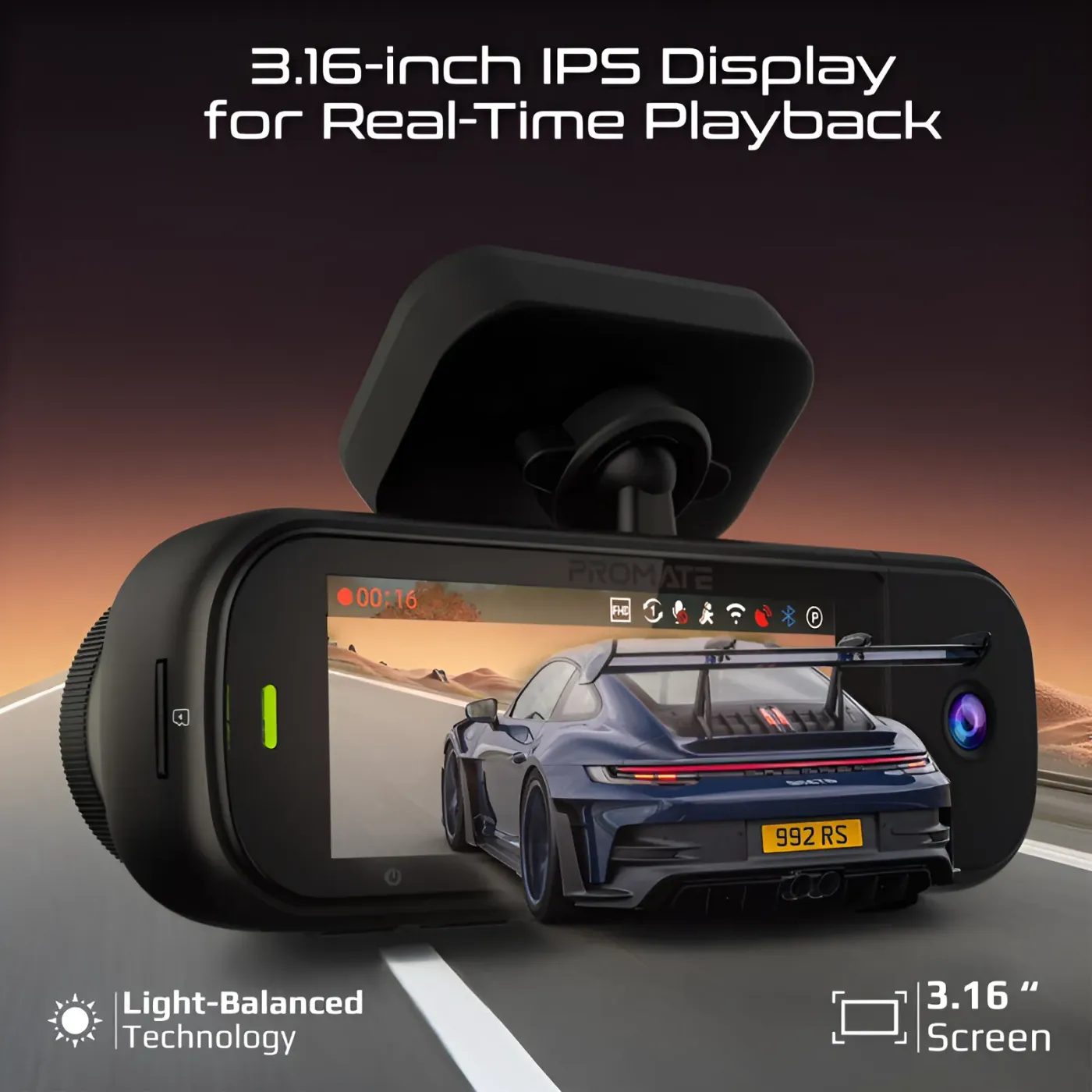 Three-axis G-sensor protecting footage on the Rovex-H3