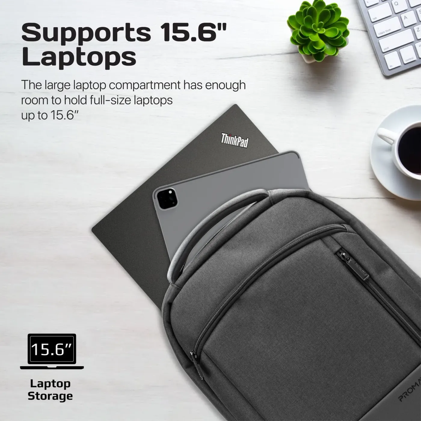 Tablet storage pocket inside the Promate Satchel-BP backpack