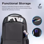 Promate SATCHEL-BP.BLACK Travel Laptop Backpack 15.6" - image 3