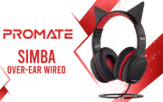 Promate SIMBA.ONYX Over-Ear Headset — 40mm Drivers, SafeAudio - image 1