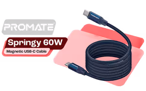 Promate Springy 60W Magnetic USB-C Cable — Fast Charge & Sync - image 1
