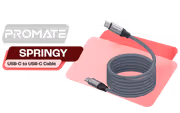 Promate SPRINGY.GREY USB-C Cable — 60W Magnetic, 120cm - image 1