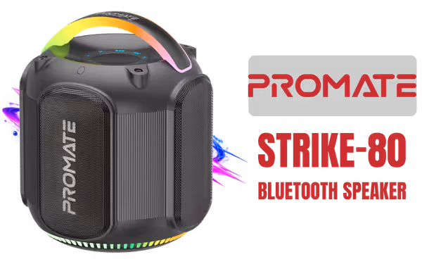 PROMATE STRIKE-80 80W RGB Bluetooth Speaker - Portable Stereo - image 1 PROMATE STRIKE-80 80W RGB Bluetooth Speaker - Portable Stereo - image 1