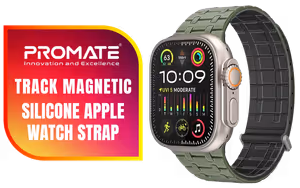 Promate Track Premium Magnetic Silicone Watch Strap Midnight Green Promate Track Premium Magnetic Silicone Watch Strap Midnight Green - Image 1