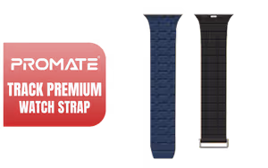 Promate Track Premium Magnetic Silicone Watch Strap Navy Blue - Image 1