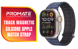 Promate Track Premium Magnetic Silicone Watch Strap Navy Blue Promate Track Premium Magnetic Silicone Watch Strap Navy Blue - Image 1