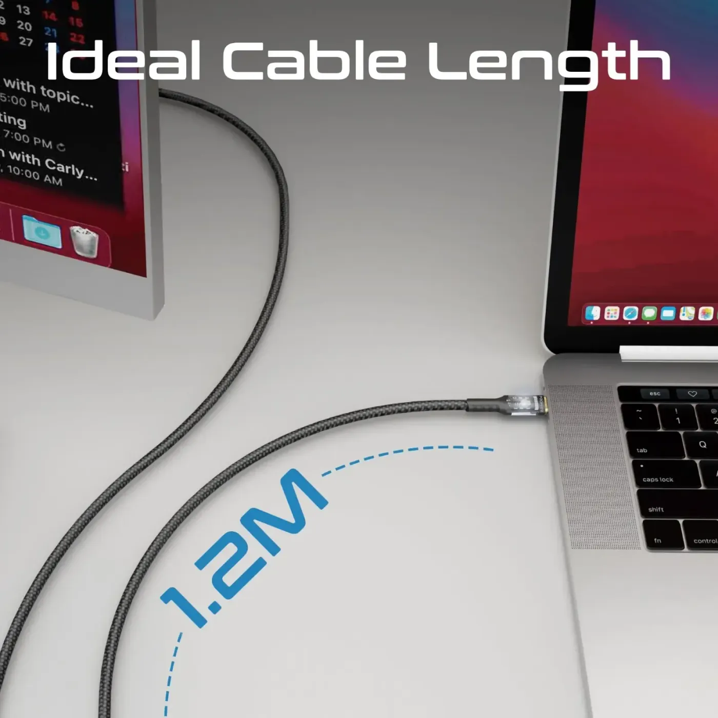 Promate 1.2 Meter USB-C Charging Cable with LED Light - Fifth View - Desktop