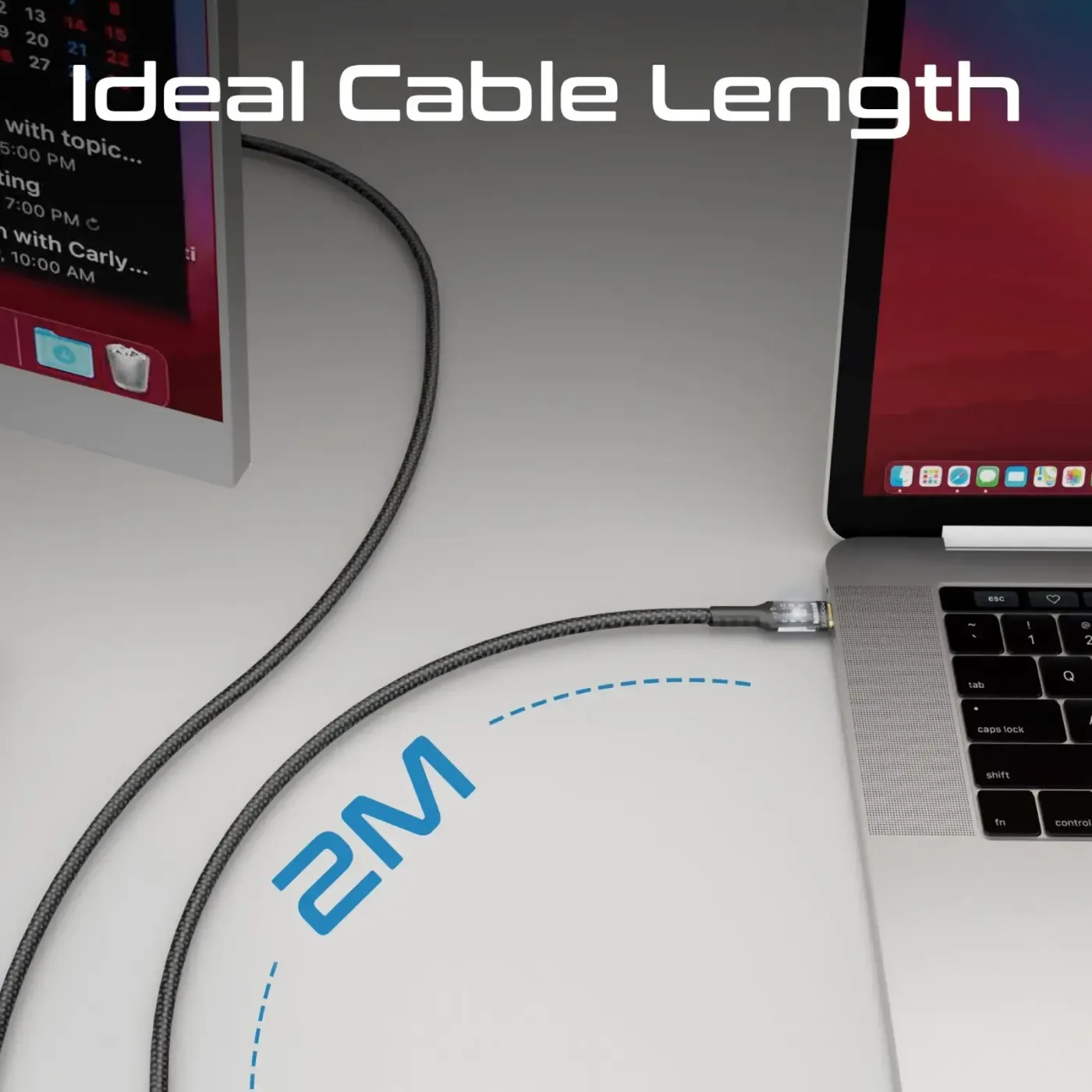 Reinforced nylon-braided body of the Promate LUCIDLINE-CC200 cable