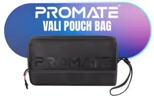 Promate Vali Pouch Bag Black - Image 1