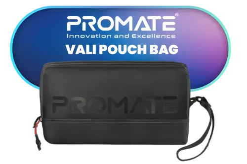 Promate Vali Pouch Bag Black - Image 1