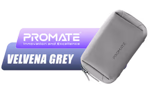 Promate Velvena Pouch Bag Grey - Image 1