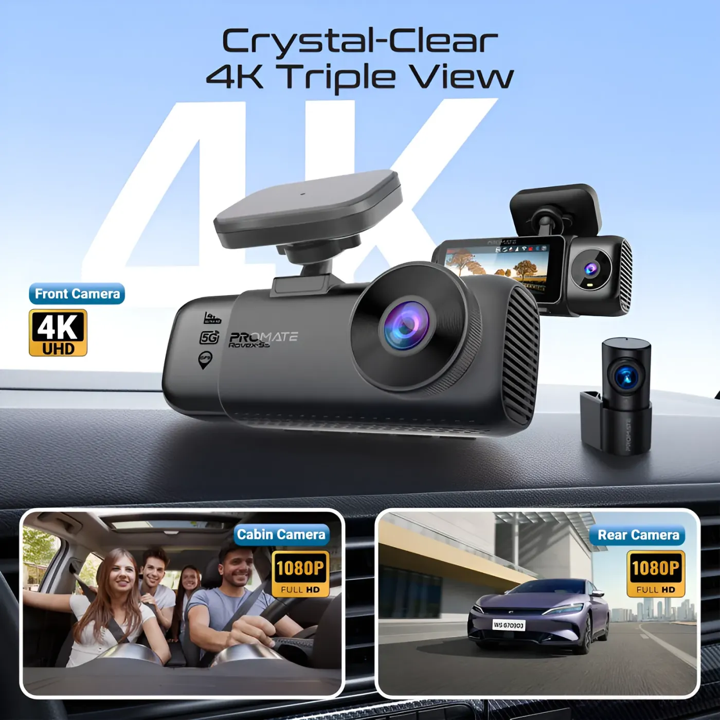 4K front footage recorded by the Promate Rovex-S3