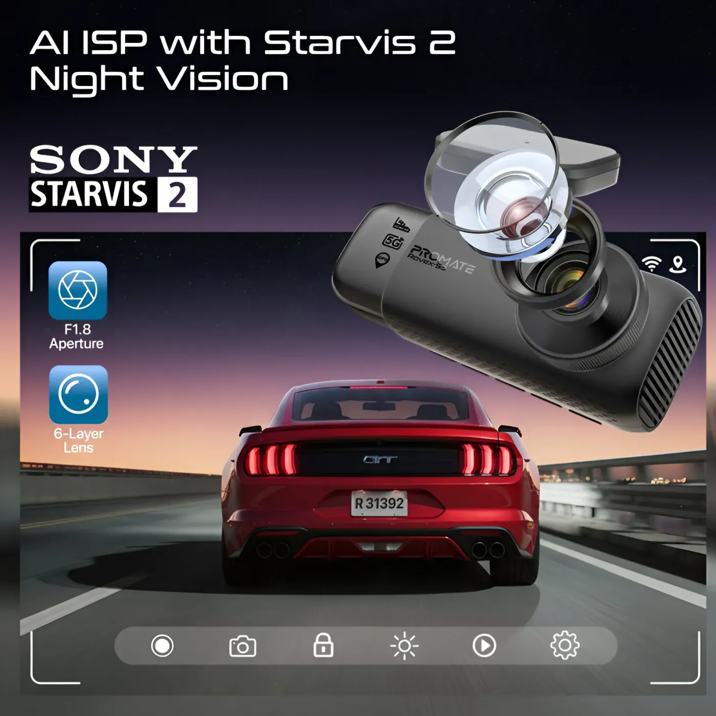 Rovex-S3 front, cabin and rear cameras mounted in a vehicle