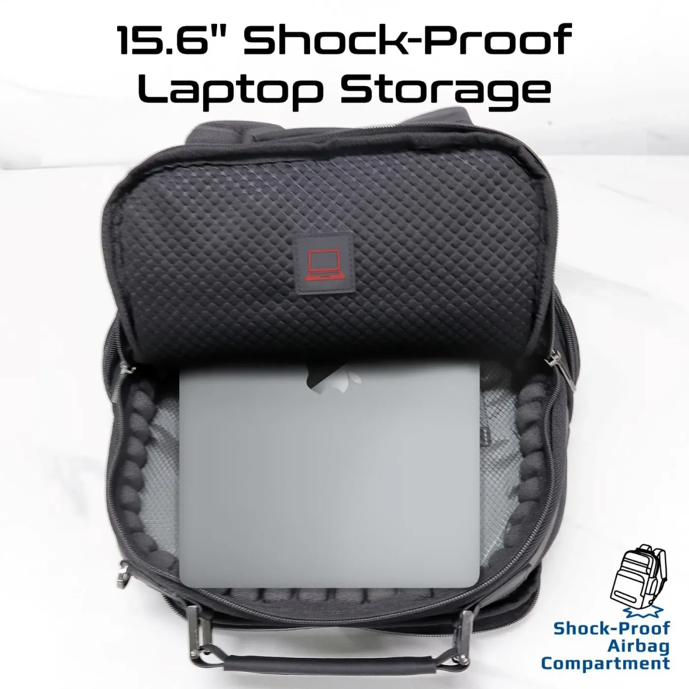 Interior compartments of the Promate Voyage laptop backpack