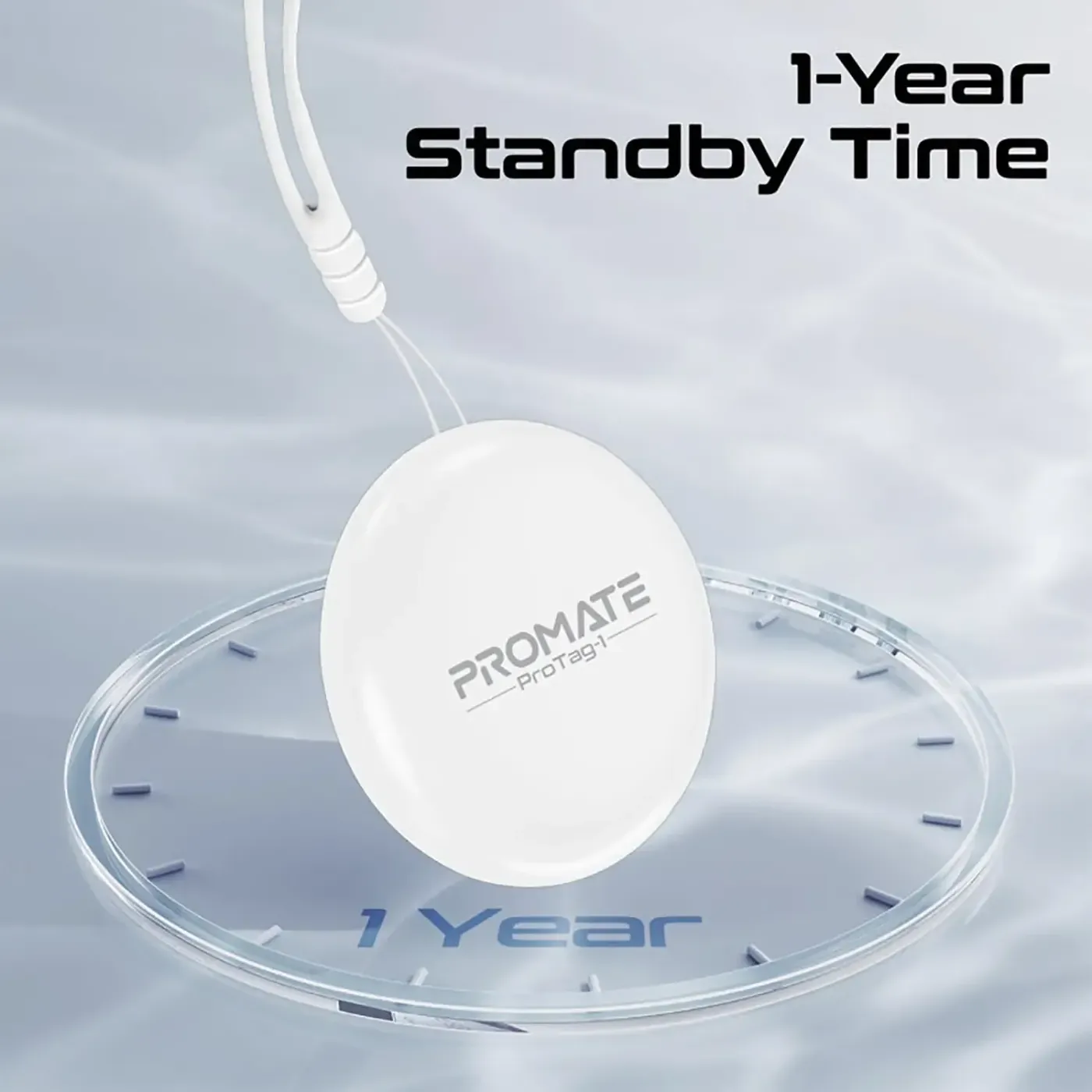 Promate ProTag-1 shown with Apple Find My integration