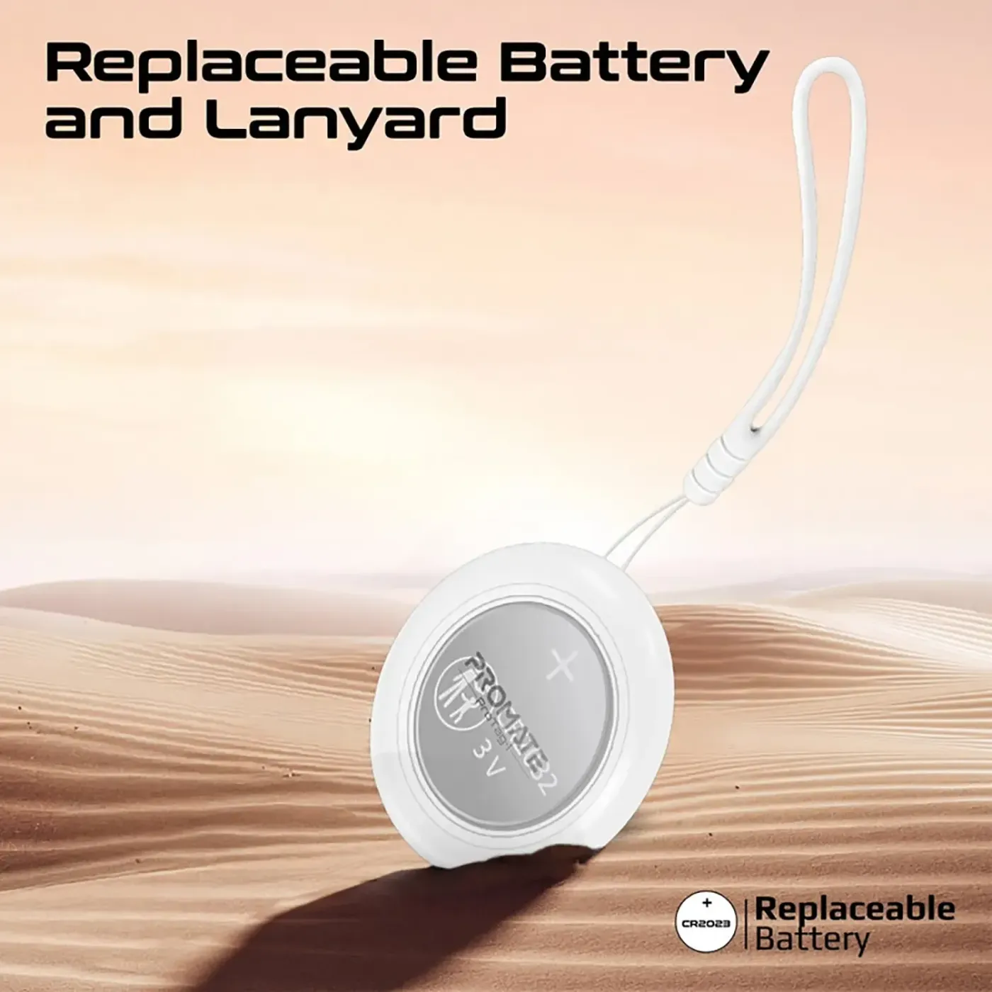 Water-resistant Promate ProTag-1 tracking tag with droplets on the casing