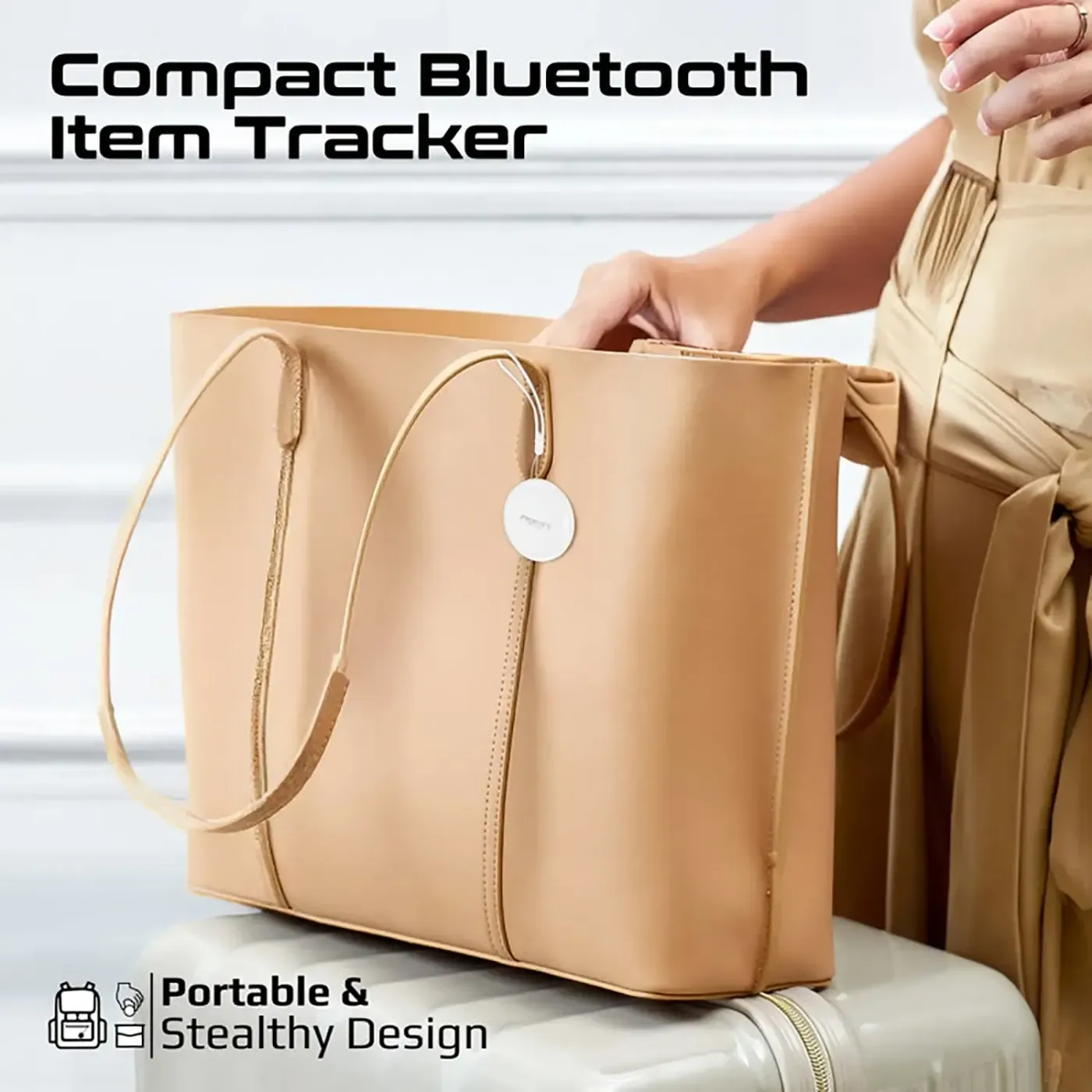 Promate ProTag-1 white tracking tag representing private encrypted tracking