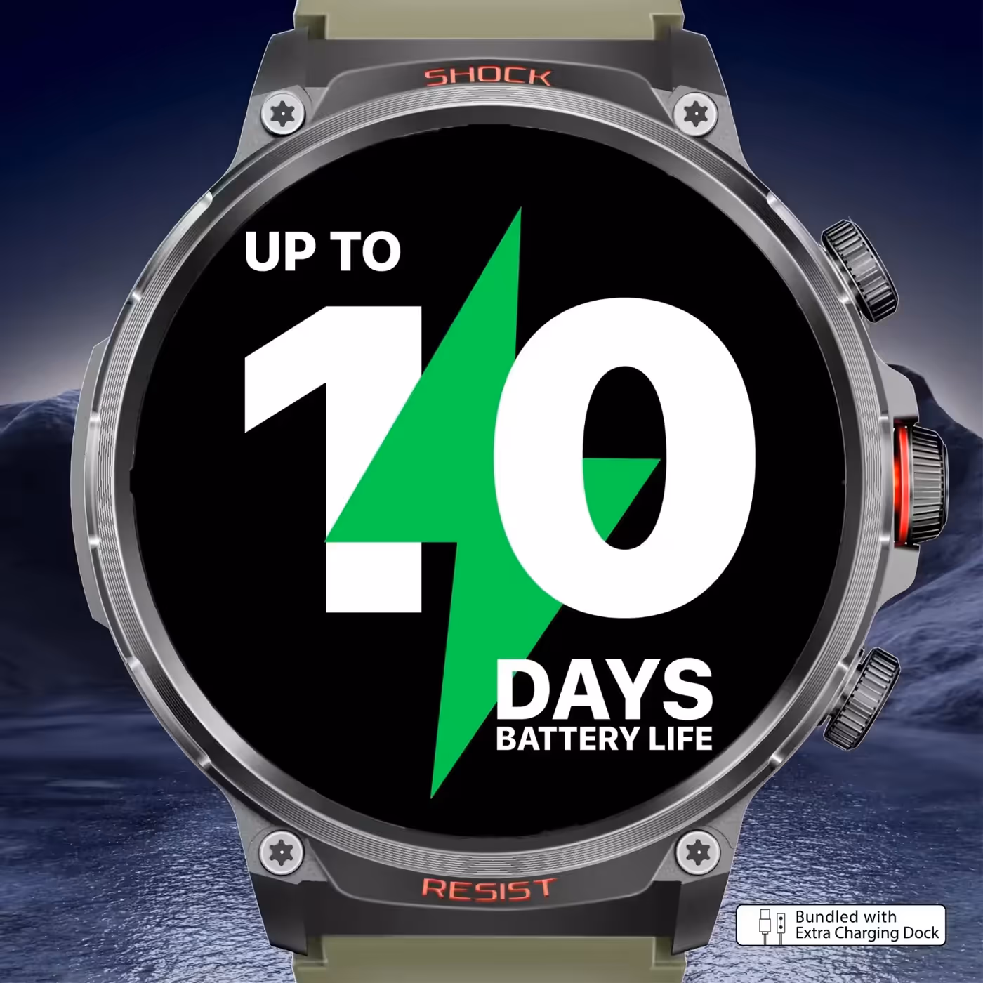 Promate xWatch R20 smartwatch in Midnight Green shown from the front