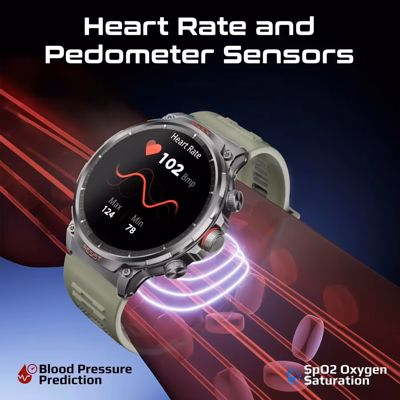 Promate xWatch R20 displaying fitness statistics on its screen
