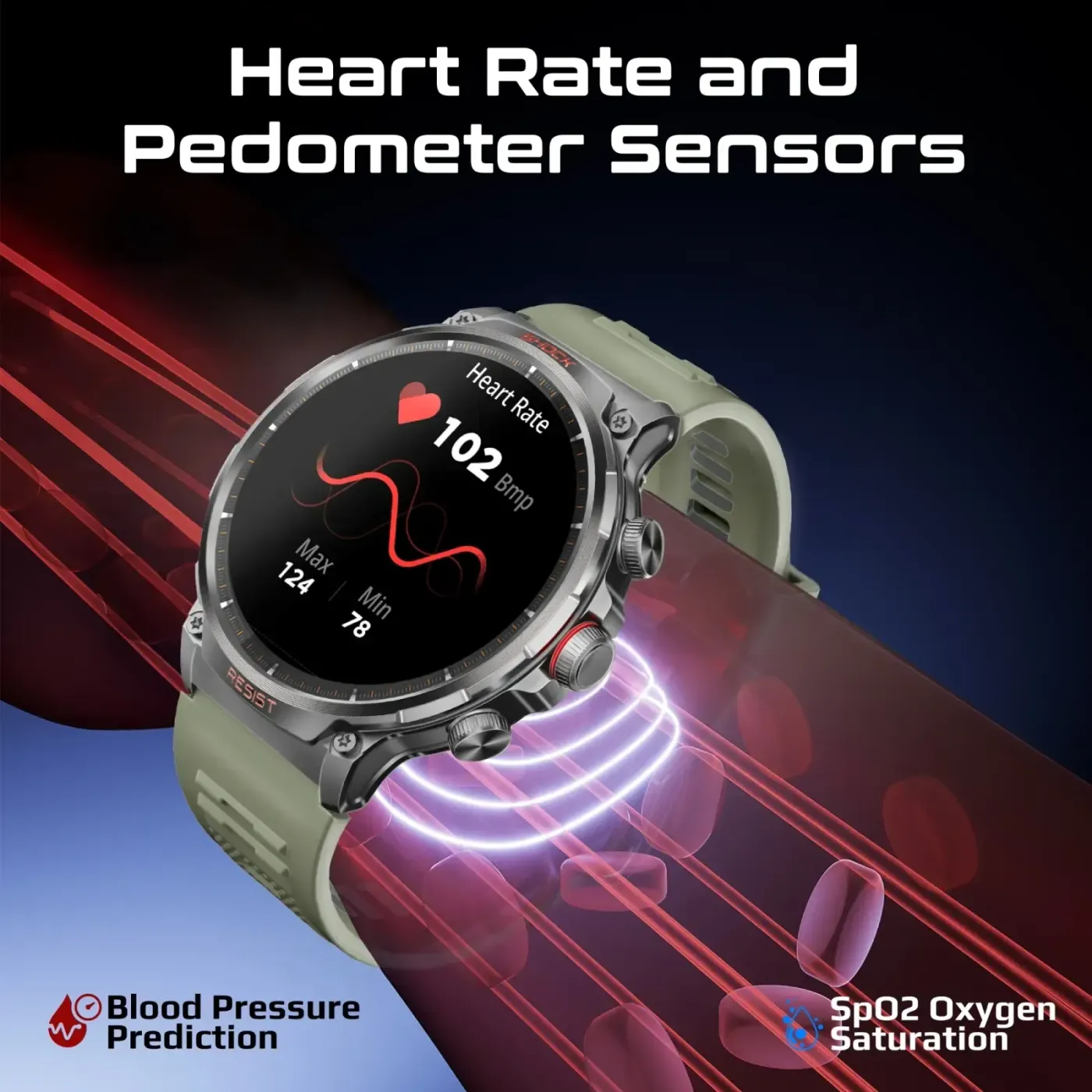 Promate xWatch R20 displaying fitness statistics on its screen