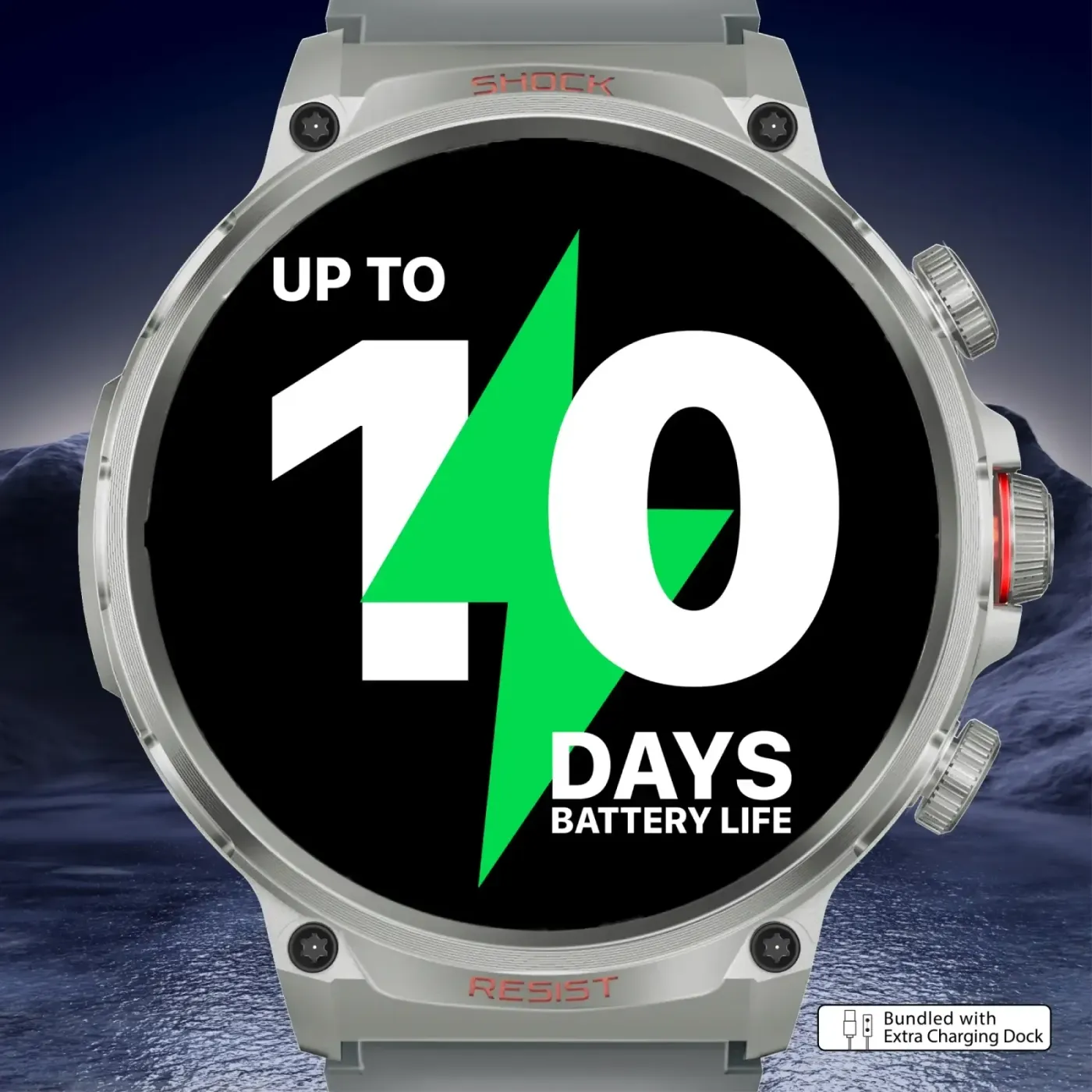 Promate xWatch R20 fitness tracker smartwatch in elegant silver, front view