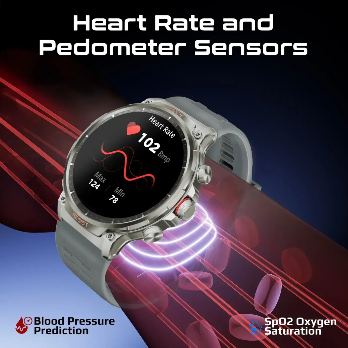 Promate xWatch R20 in silver showing a sports tracking screen