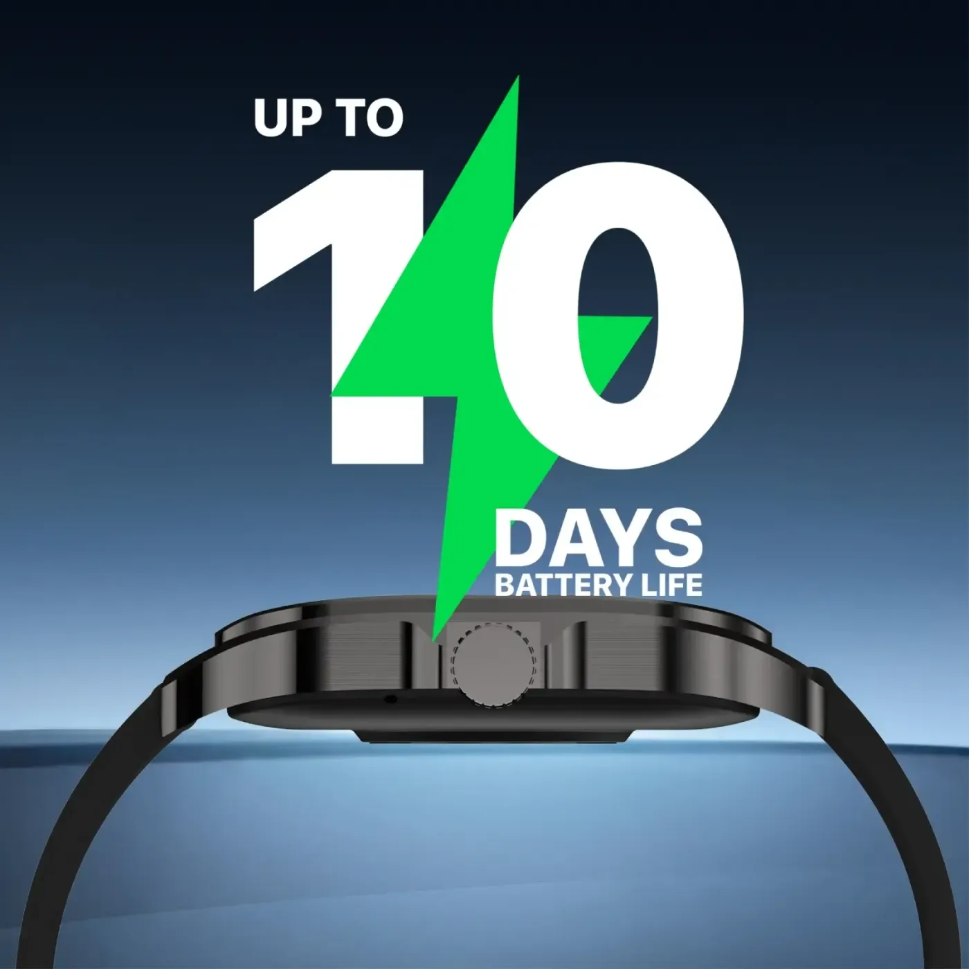 Promate xWatch RM smartwatch in black showing its curved AMOLED display