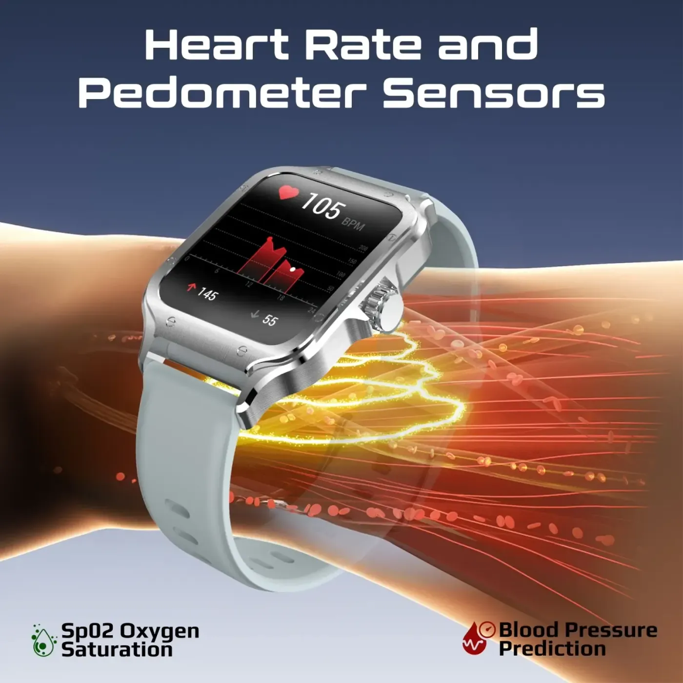 Side profile of the silver Promate xWatch RM smartwatch