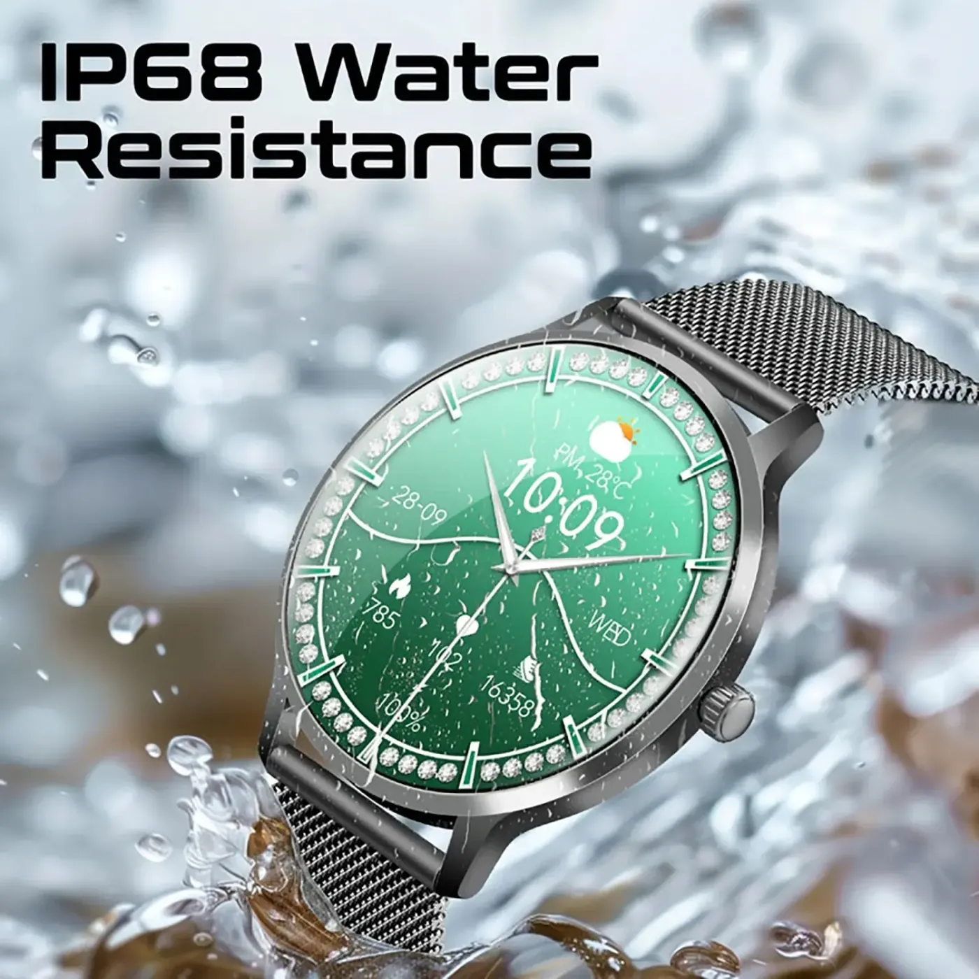 Underside sensor array on the black Promate xWatch US13 smartwatch